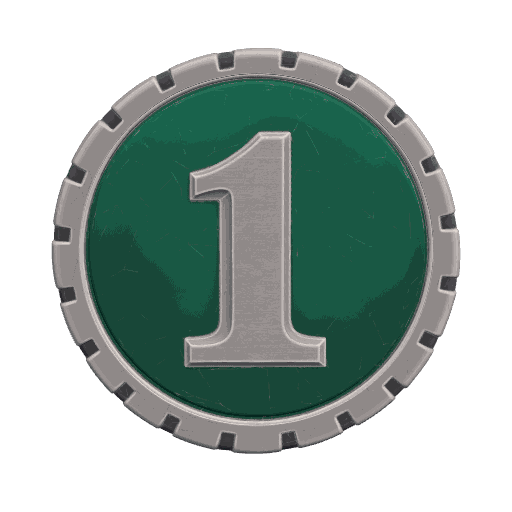 A medallion with the numeral 1